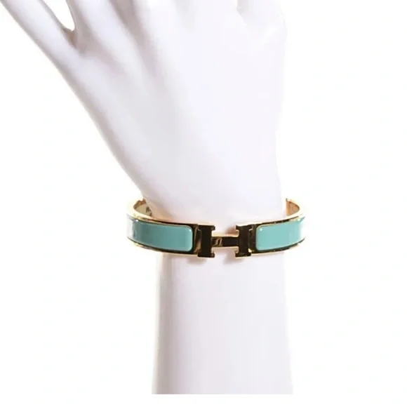 Hermes Clic H Bracelet - Blue, 18K
Rose Gold-Plated Bangle, Bracelet - Picture 10 of 16